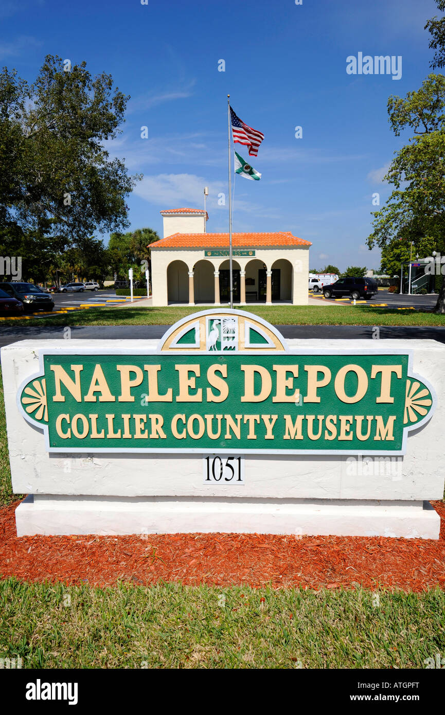 Naples Florida Train Depot Collier County Museum Stockfoto