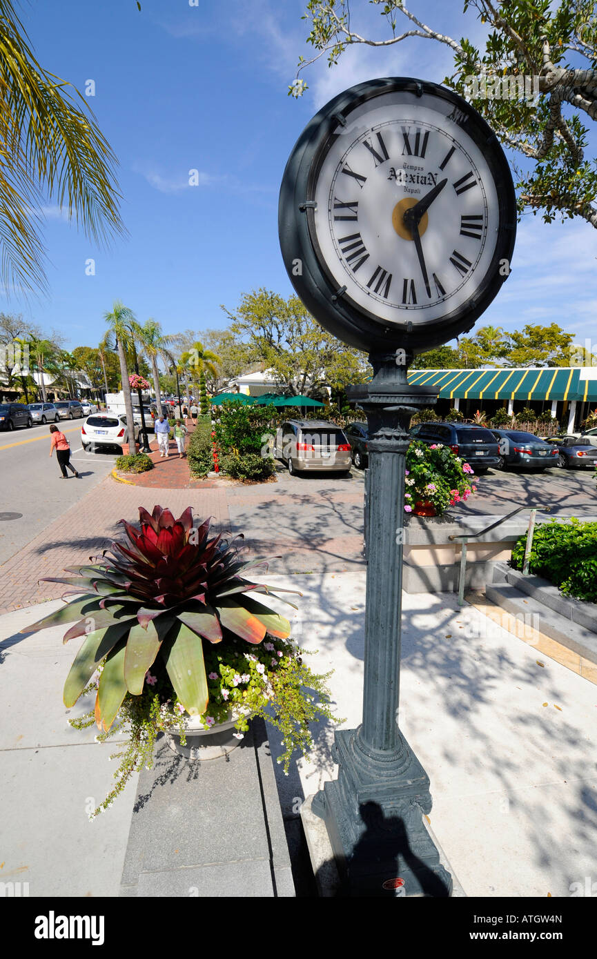 Naples, Florida Main Innenstadt Shopping District Stockfoto