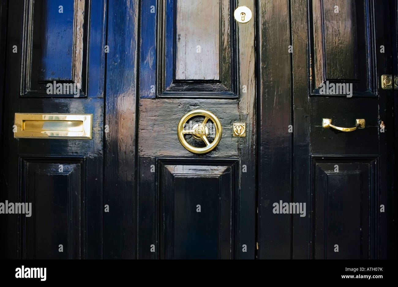 Schwarze Tür Stockfoto