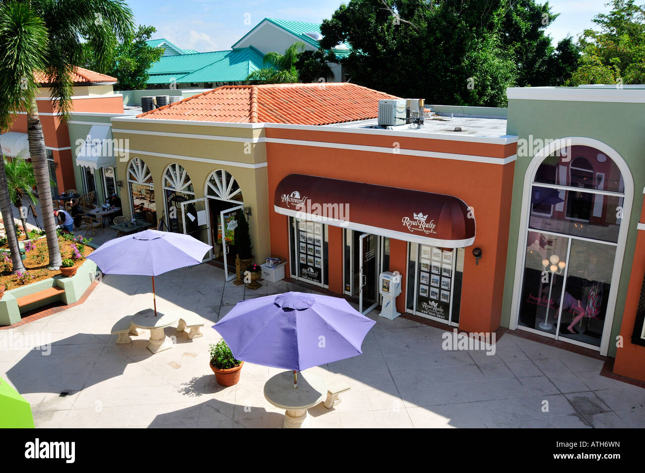 Naples, Florida Plaza Main Innenstadt Shopping District Stockfoto