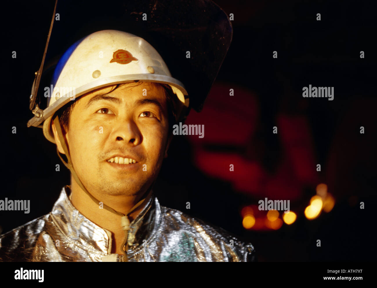 Baosteel Gießerei Arbeiter in Shanghai Stockfoto