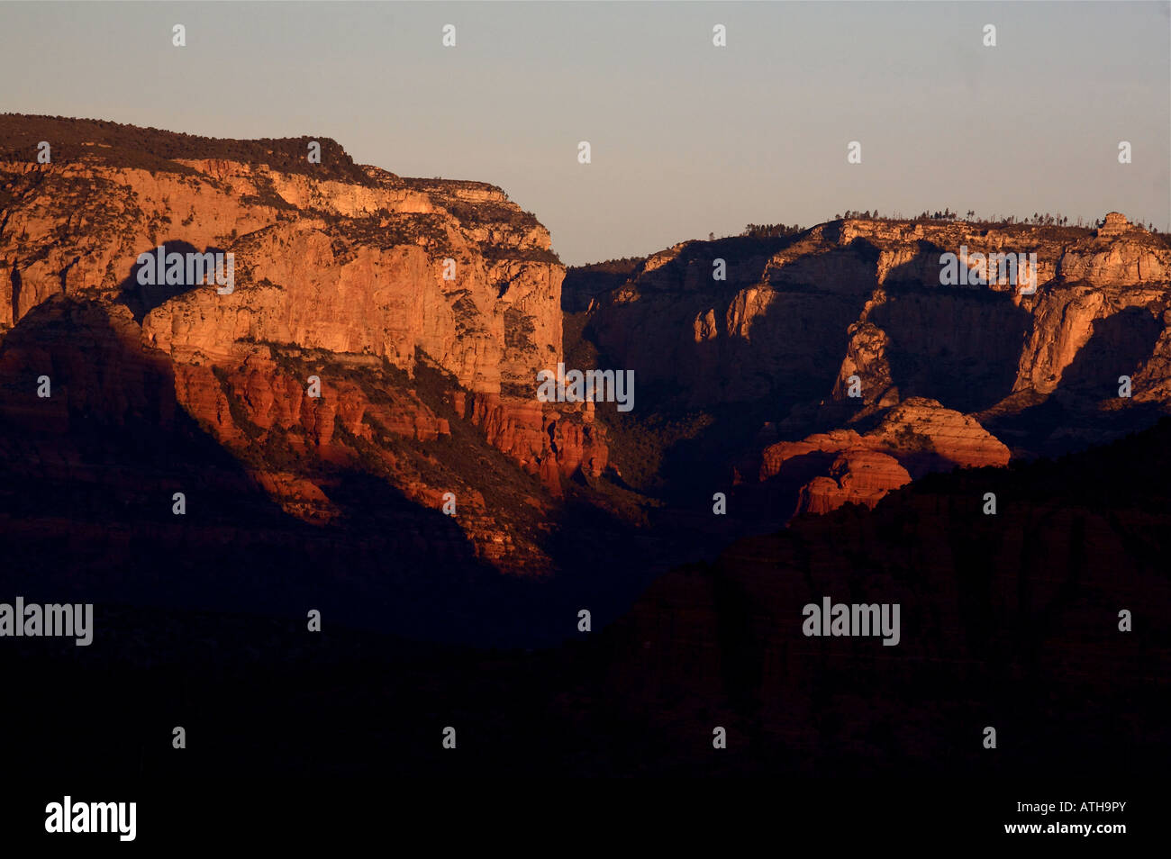 Sedona Red Rocks Sunrise Arizona Landschaft Felsformation Stockfoto