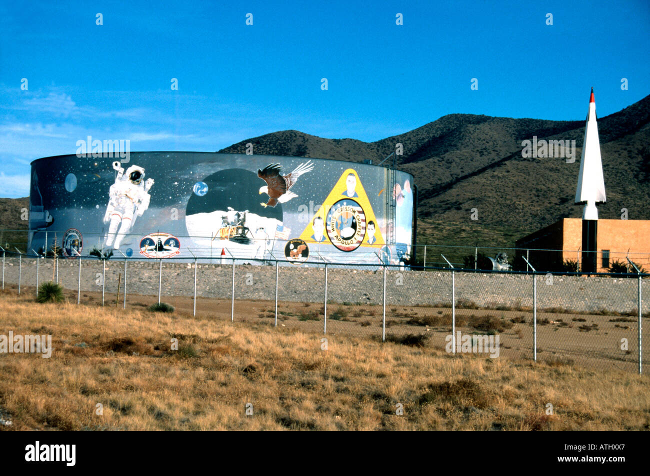 Space Exploration Display am Straßenrand USA Stockfoto