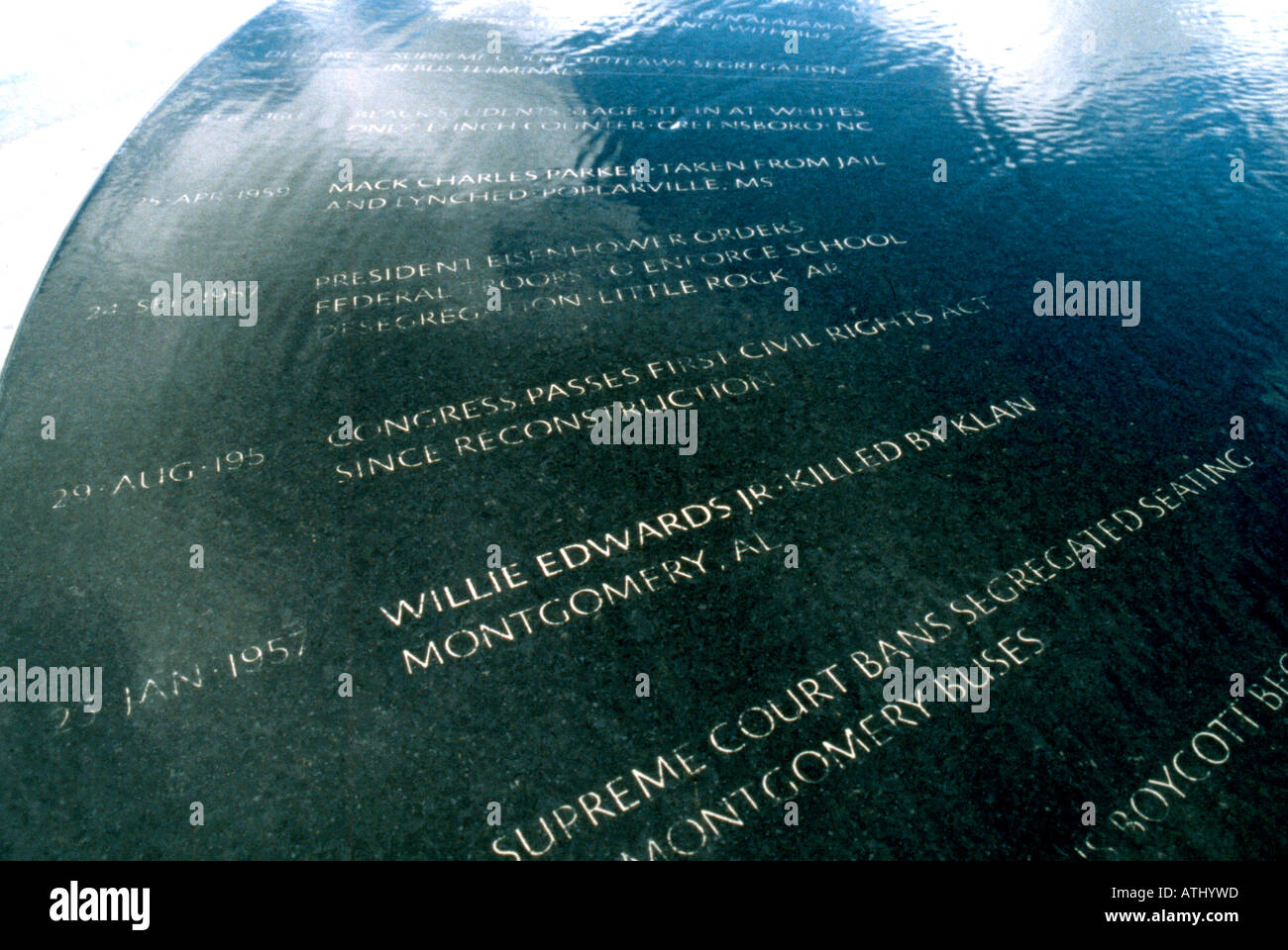 Civil Rights Memorial in Montgomery, Alabama Stockfoto