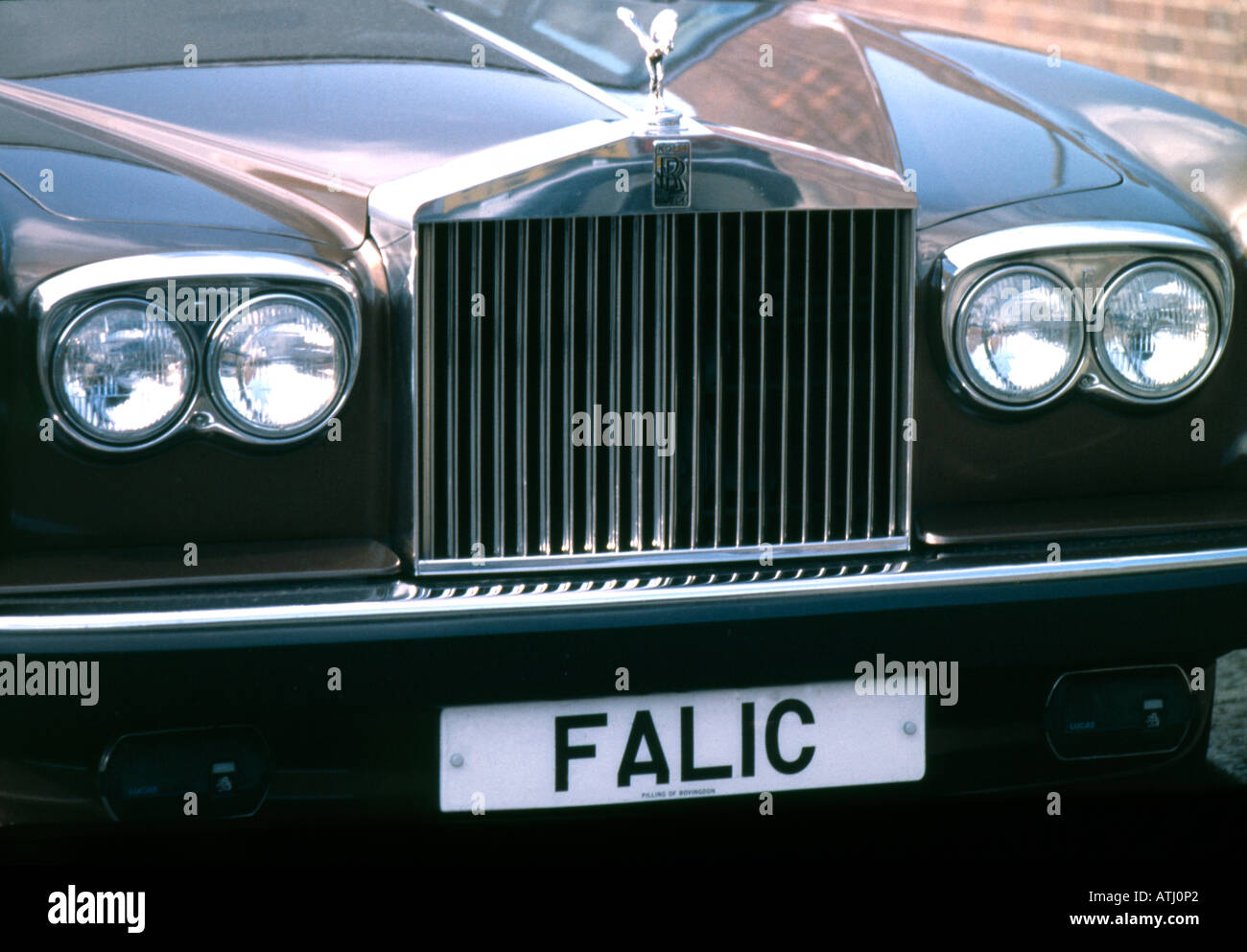 Rolls-Royce mit Phallussymbol Nummernschild Stockfoto