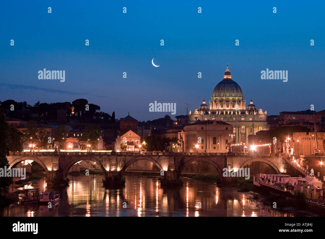 Basilika St. Peter s und Ponte Sant Angelo Rom Italien Stockfoto