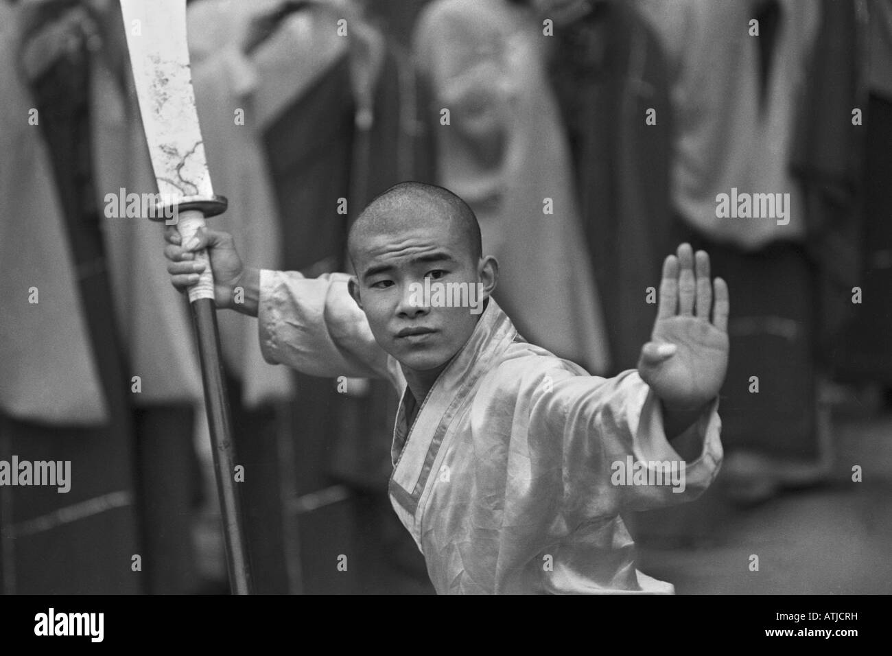 Shaolin Tempel Mönche in Aktion Stockfoto