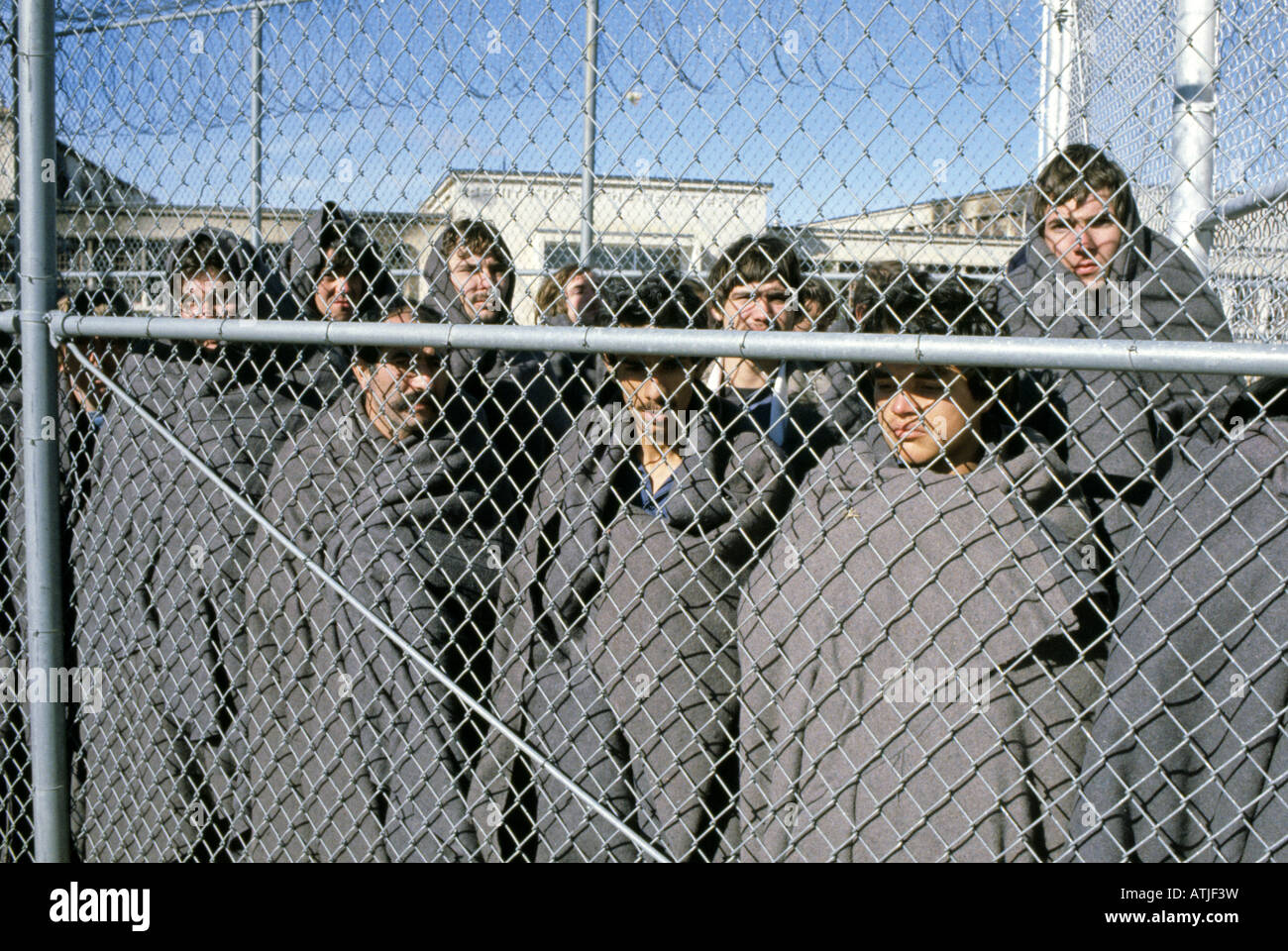 Gefangene, die an der New Mexico State Penitentiary Riot teilgenommen, die am 2. Februar und 3. Februar 1980 stattfand Stockfoto