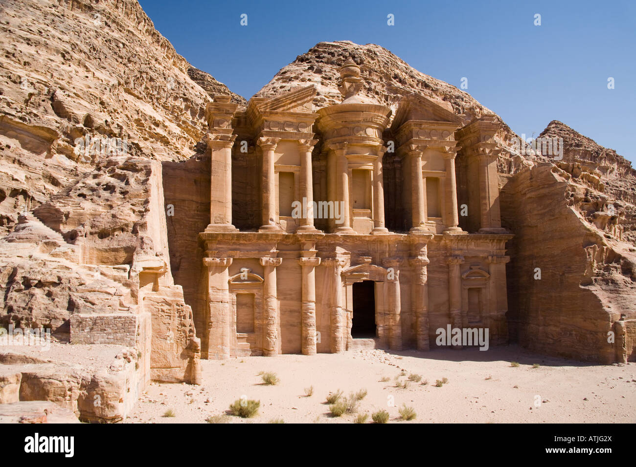 El Dier, das Kloster, Petra, Jordanien Stockfoto