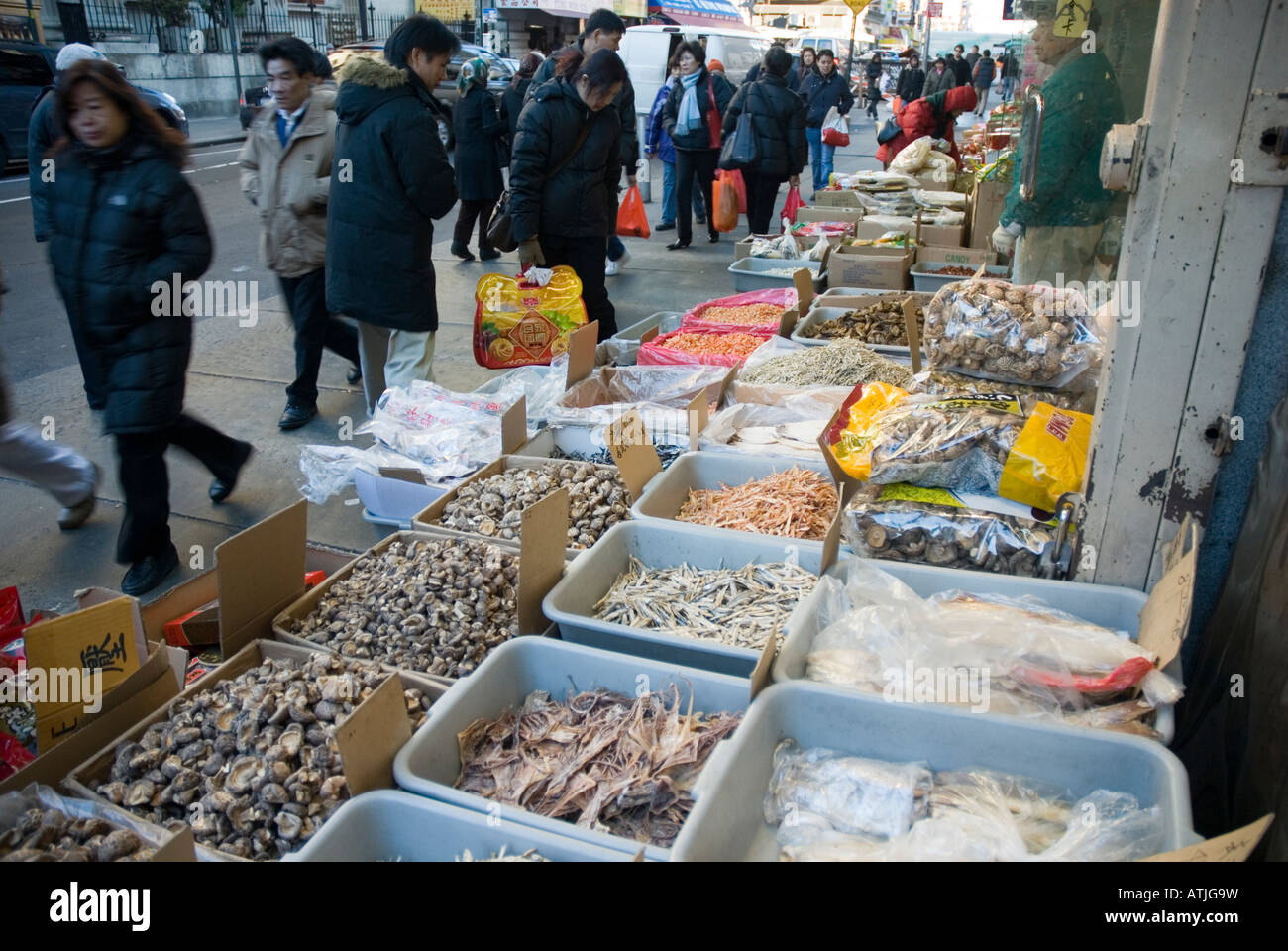 Outdoor-Markt in Chinatown in New York City Stockfoto