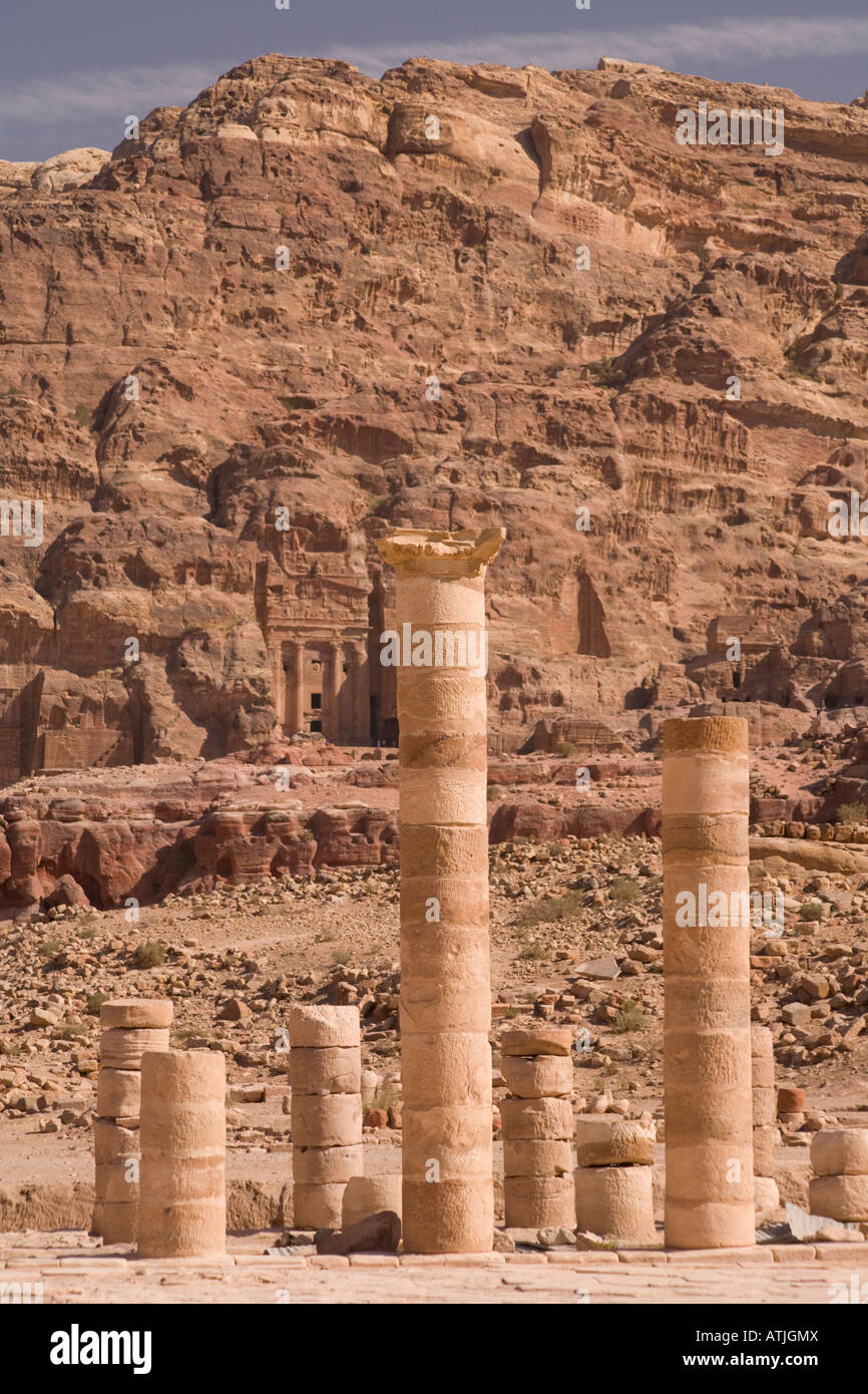 Säulenstraße, die Königsgräber, Petra, Jordanien Stockfoto