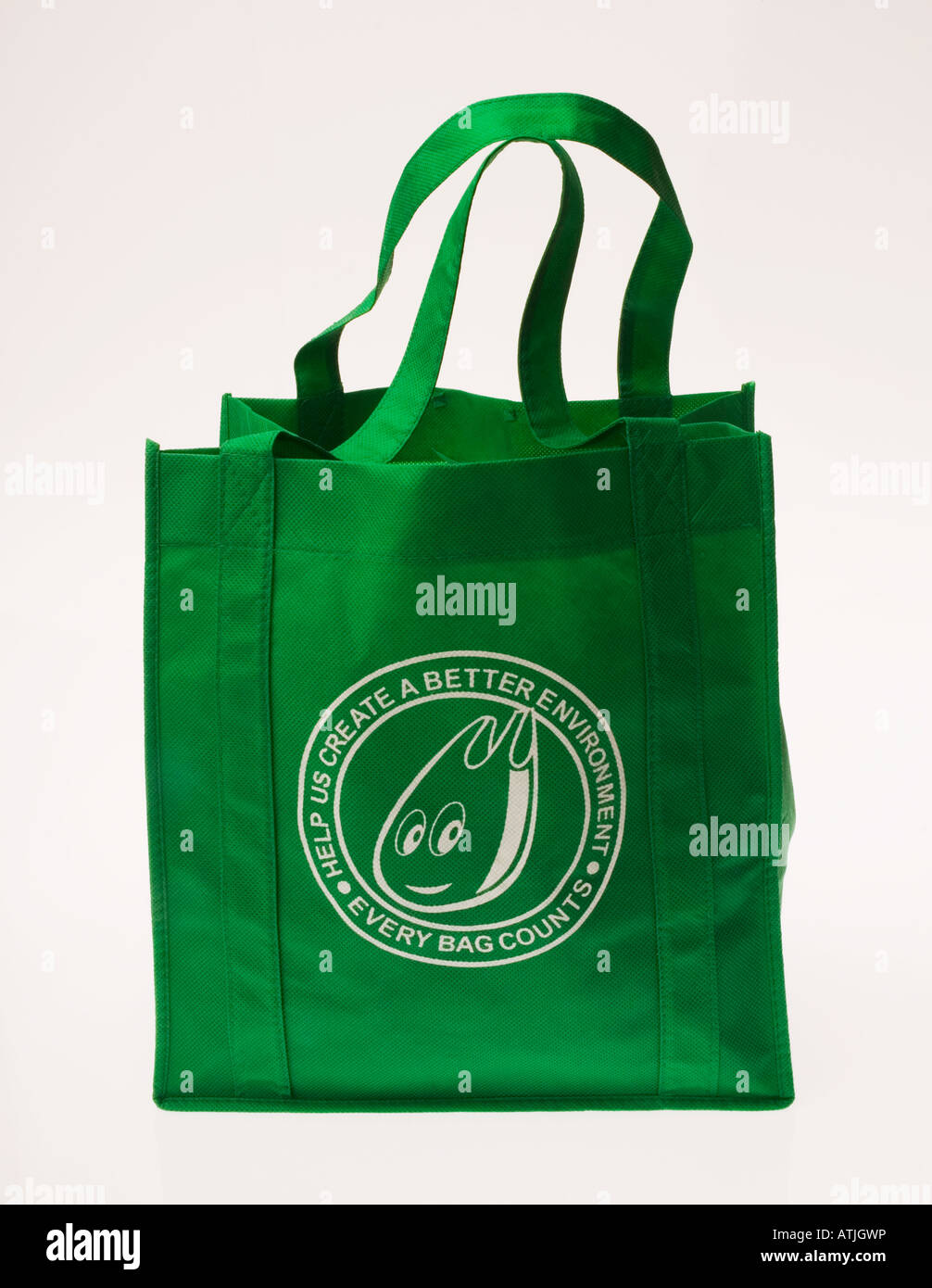 Re nutzbare grüne Einkaufstasche Stockfoto