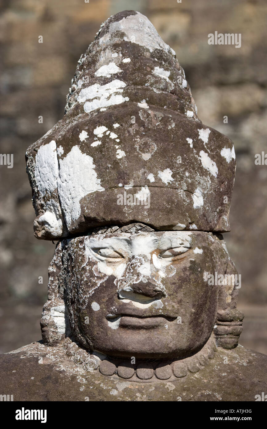 Kopf Detail Sandstein Causeway Angkor Wat Kambodscha Stockfoto