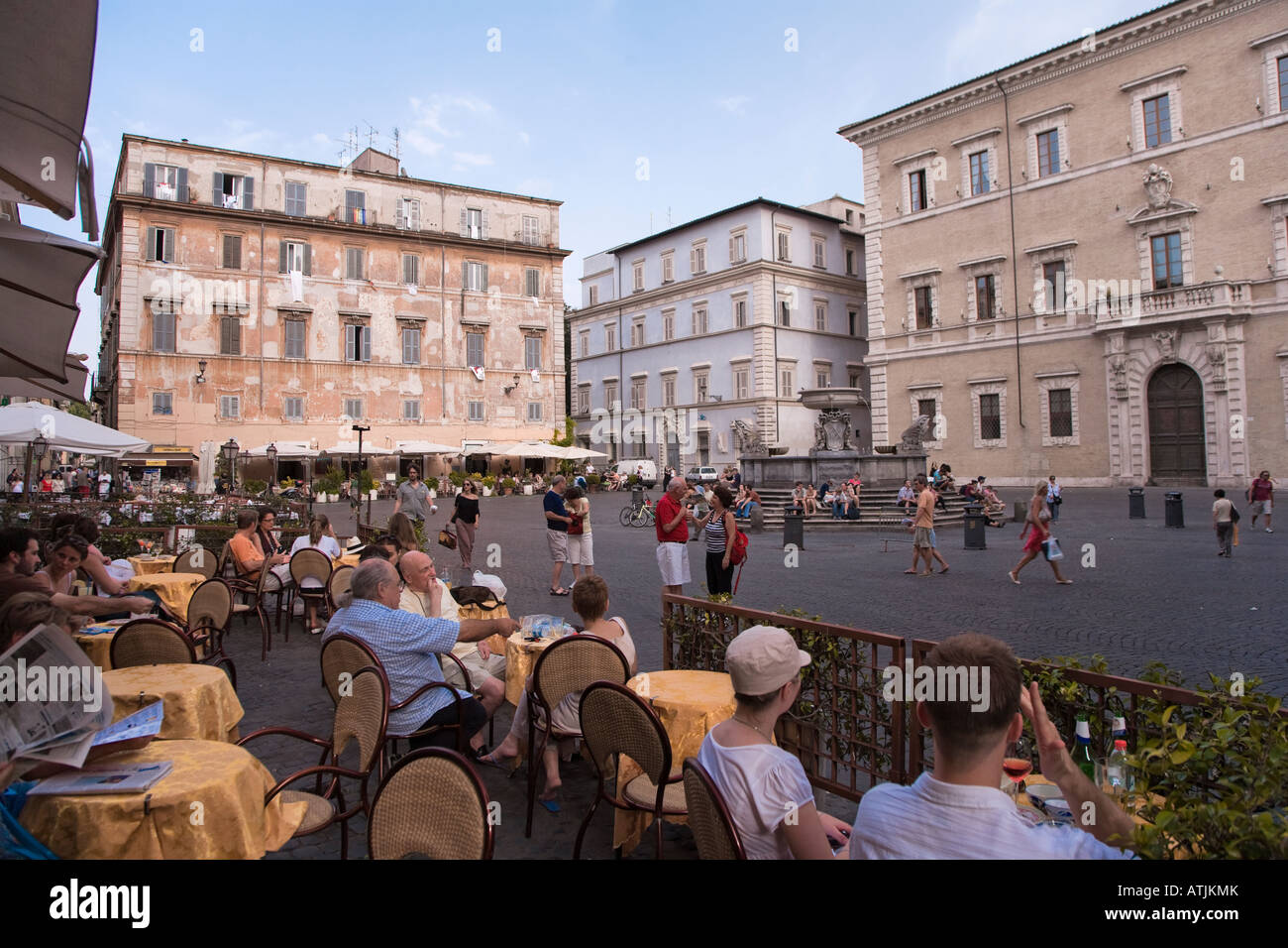 Piazza S Maria in Trastevere Rom Italien Stockfoto