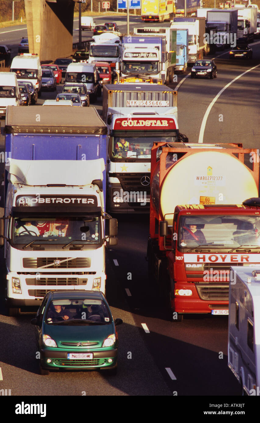 Stau auf der Autobahn m62 Leeds Yorkshire UK Stockfoto