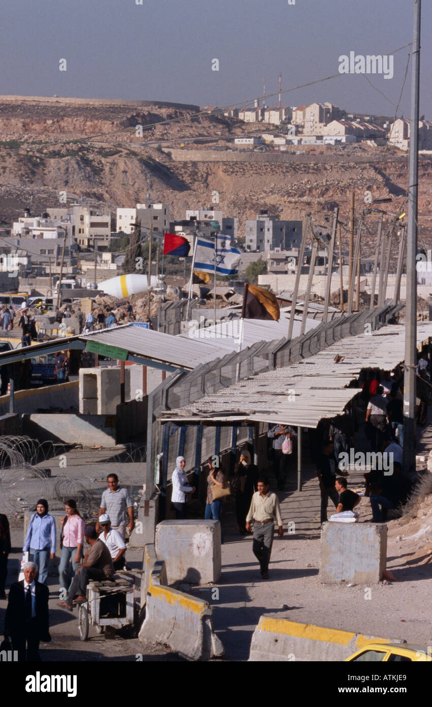 Lebendige Szene, Kalandi Checkpoint, Israel Stockfoto