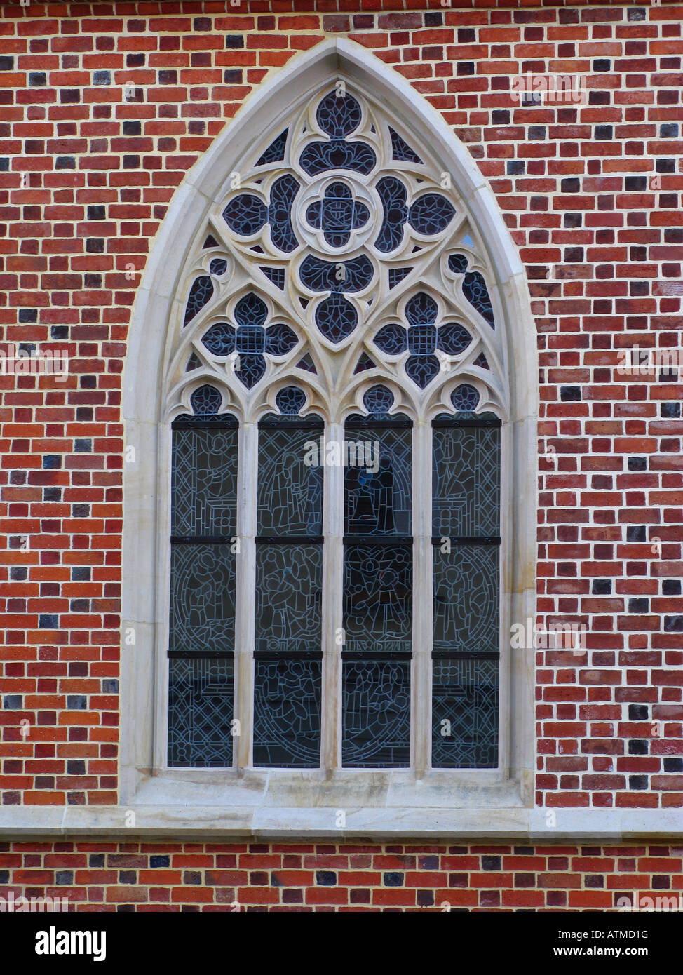 Gotische Fenster Saint Johns Kathedrale Ostrow Tumski Breslau niedriger Schlesien Polen Stockfoto