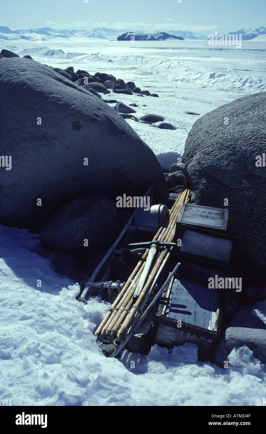 Die historischen verloren Cache von Scotts nördlichen Bereich Partei unaussprechliche Insel Antarktis Stockfoto