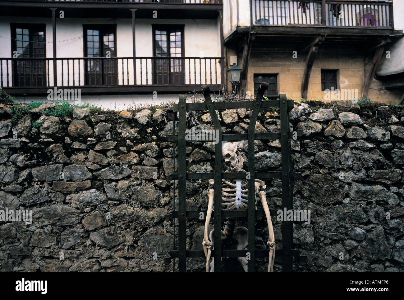Open-Air-Museum der spanischen Inquisition Folter Ausrüstung Santilano del Mare Spanien Stockfoto Open-Air-Museum der spanischen Inquisition Folter Ausrüstung Santilano del Mare Spanien Stockfoto