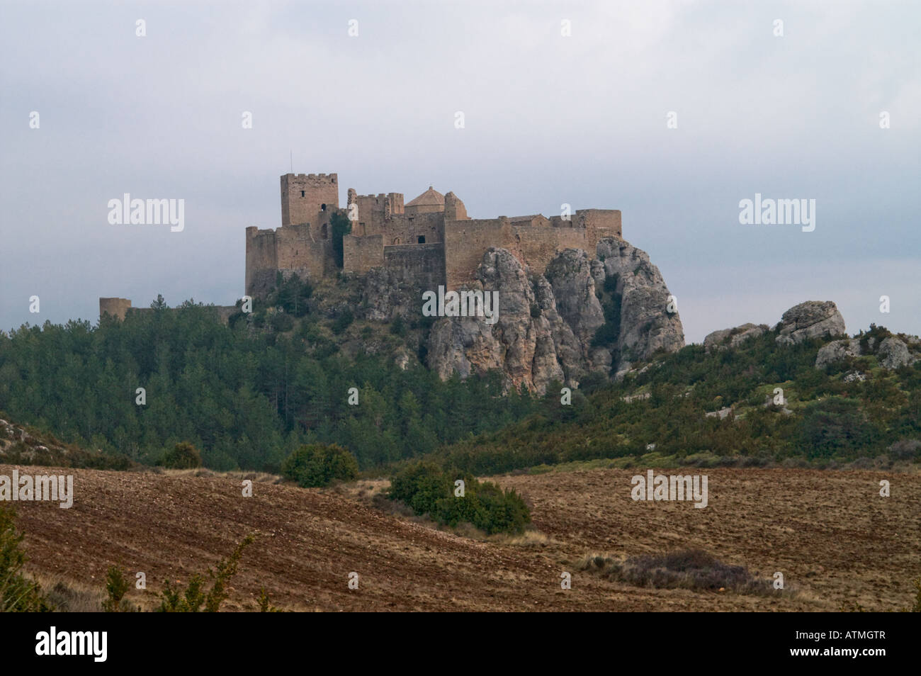 Burg Castillo de Loarre, Spanien Stockfoto