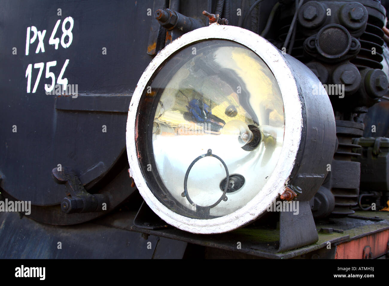 Schmalspur-Dampflokomotive Px48 Reflektor Stockfoto