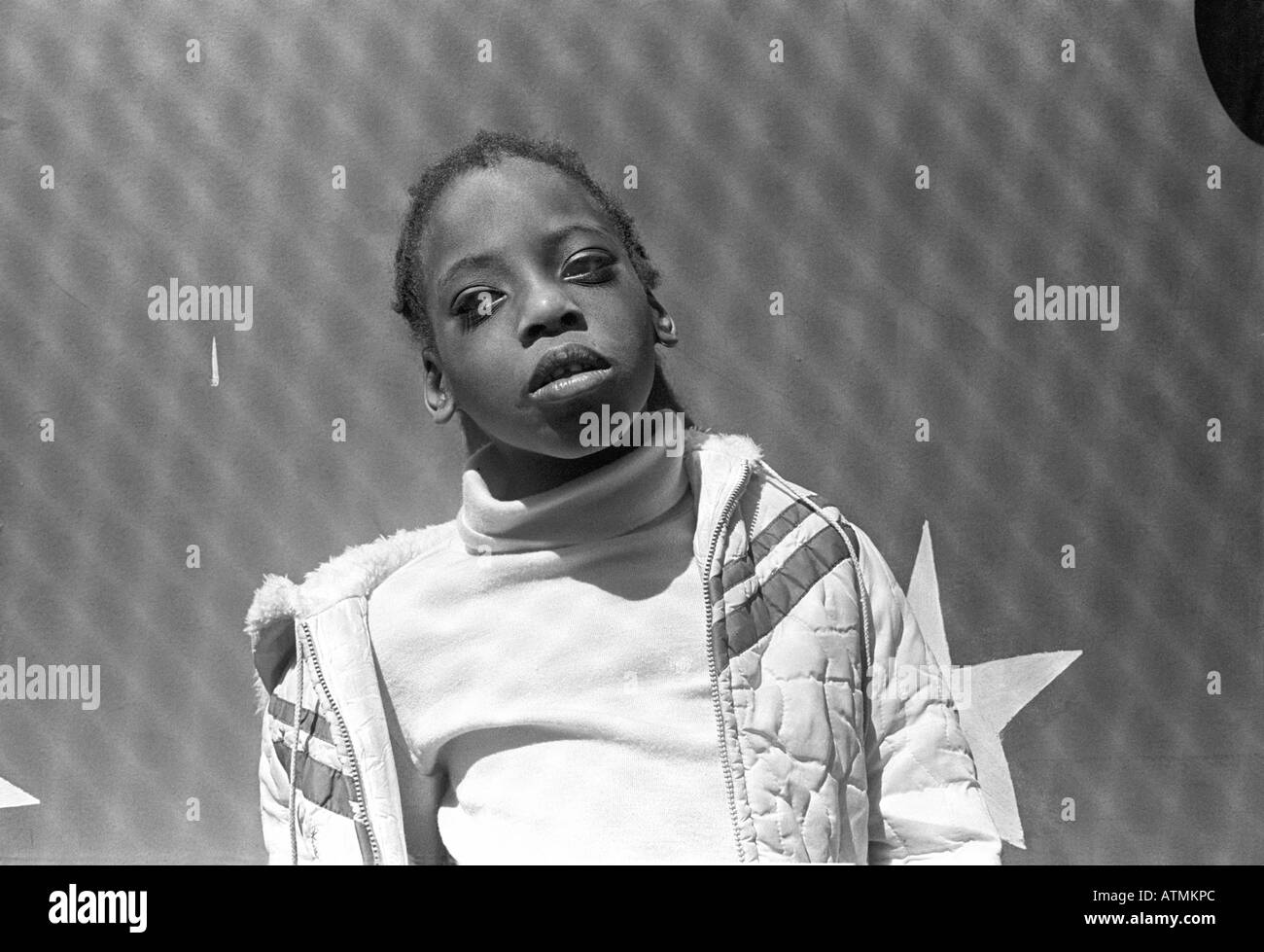 Schwerbehinderte Kind in eine Sonderschule in New York City, African American Stockfoto