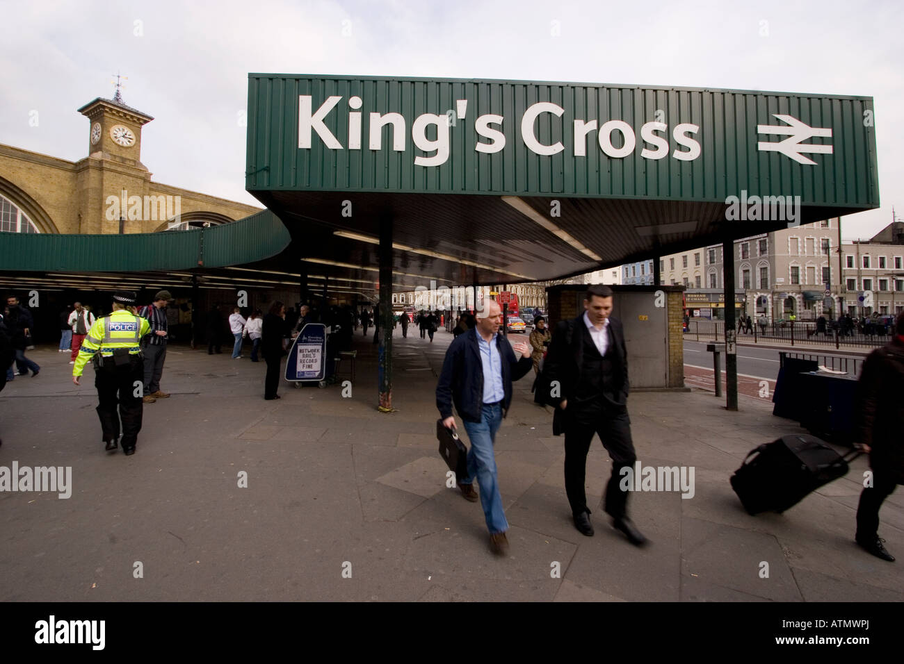 Kings Cross Station außen Hauptleitung Bahnhof, die UK-Destinationen verbindet Stockfoto