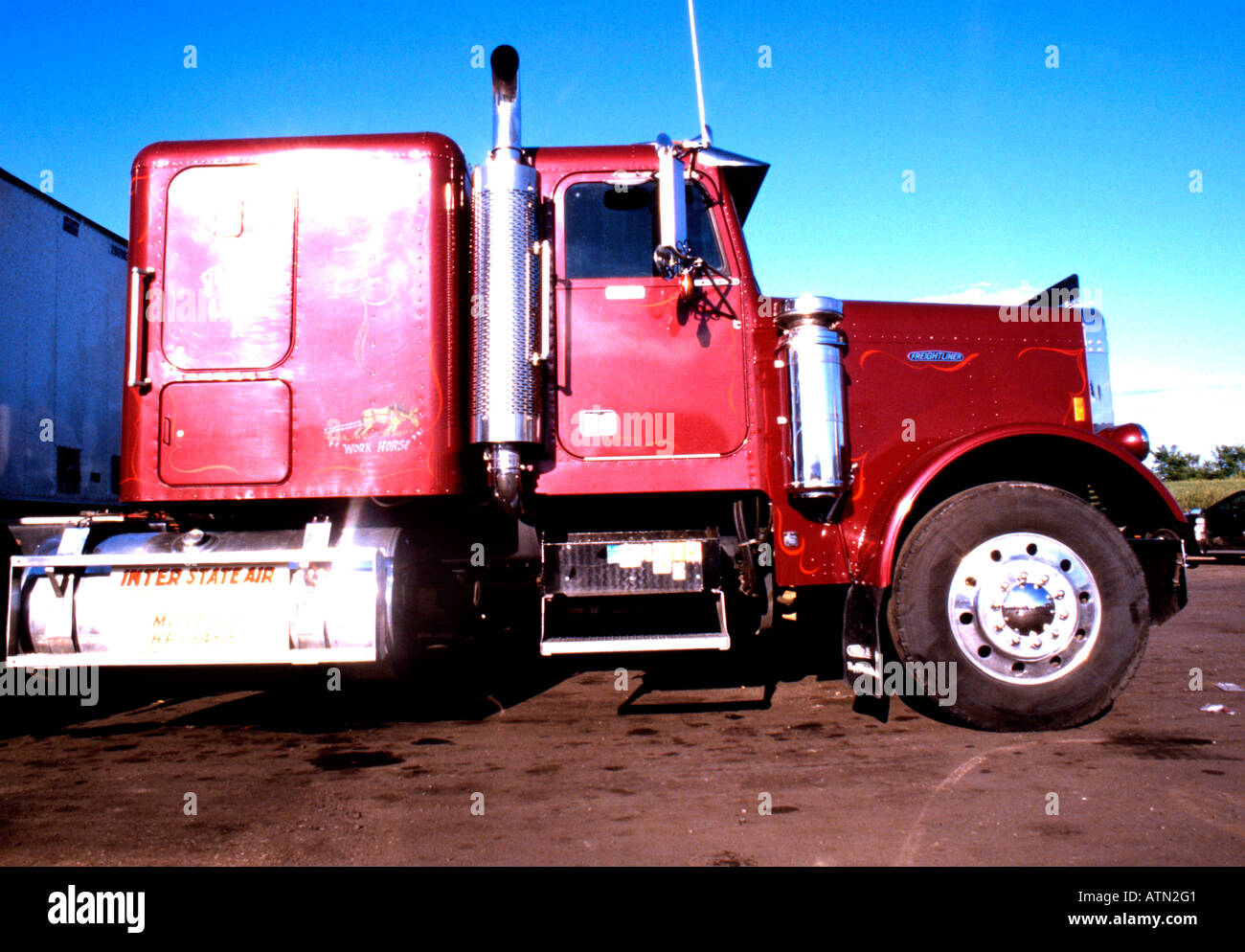 LKW in USA truckstop Stockfoto
