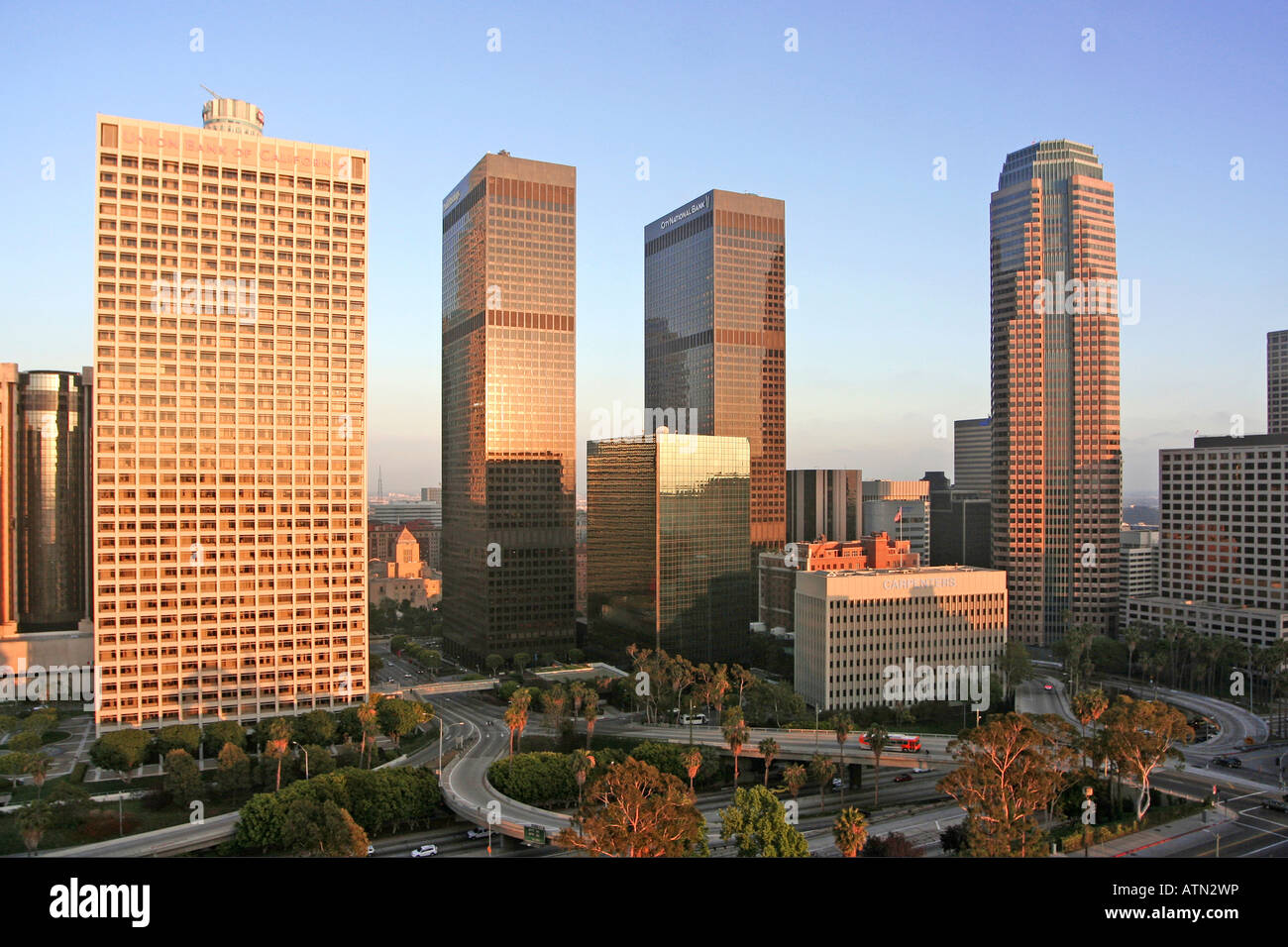 Die Innenstadt von Los Angeles am späten Nachmittag Stockfoto