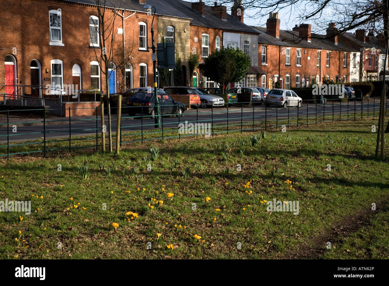 Viktorianischen Reihenhäusern Victoria Road Kings Heath Birmingham England Stockfoto