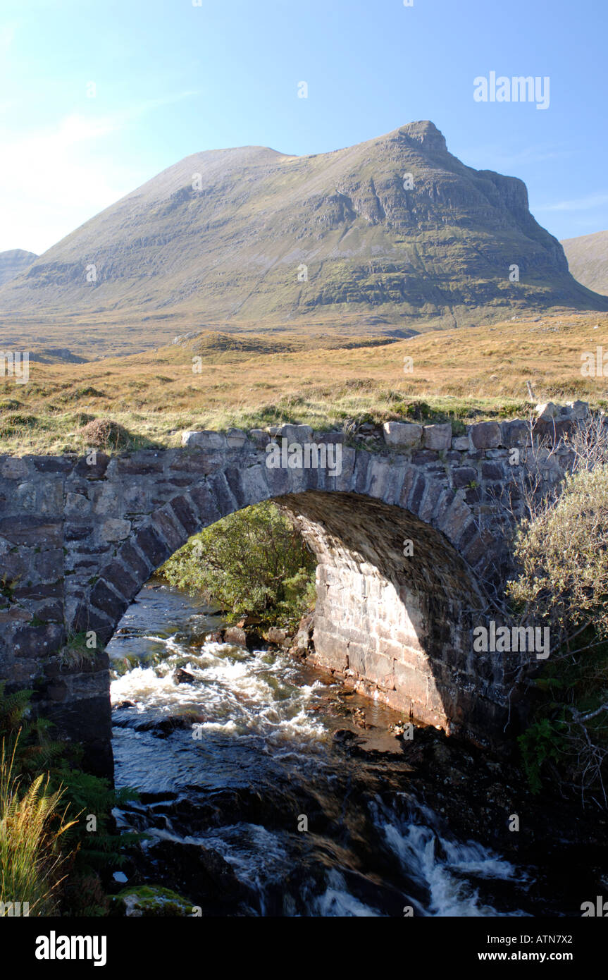 Quniag Berg Unapool, Sutherland.  XPL 3866-369 Stockfoto