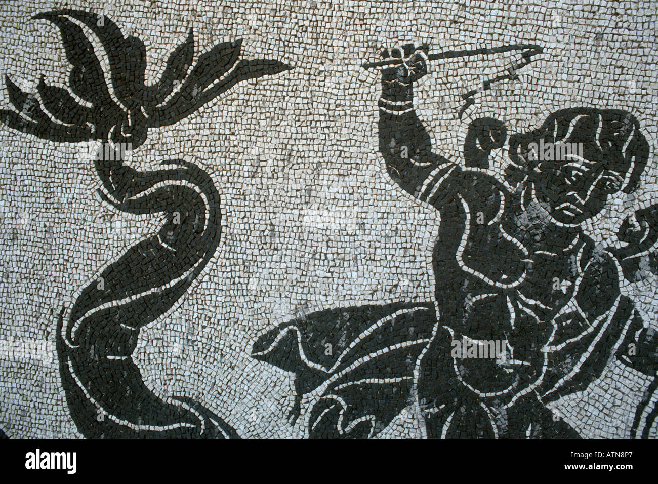 Rom Italien Mosaik Detail in den Caracalla- Stockfoto