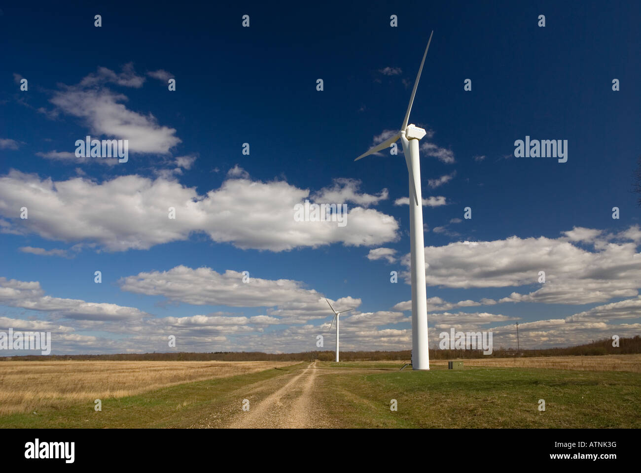 Windbetriebenen Stromerzeuger in Lettland Stockfoto