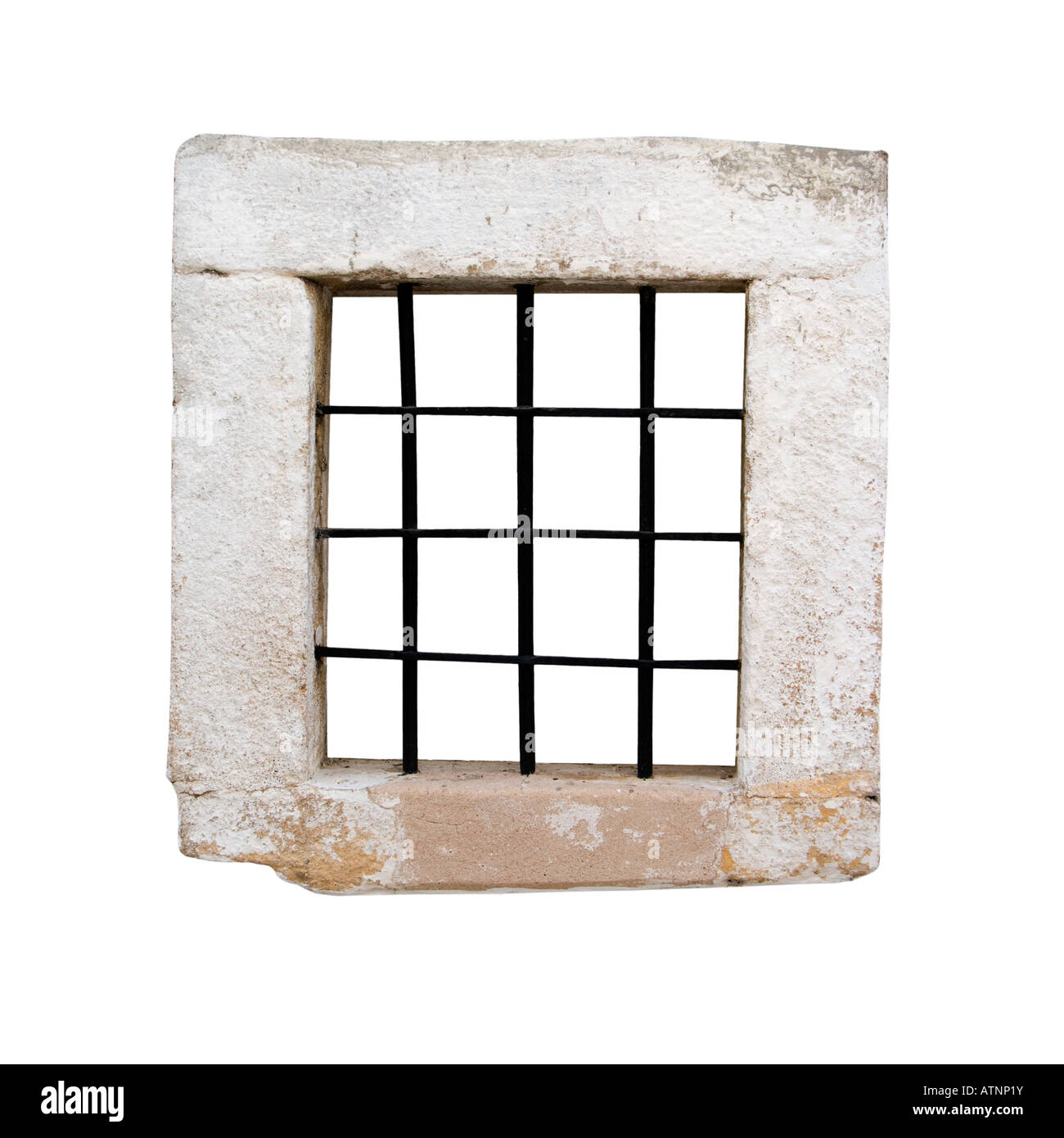 Fenster eines alten Gefängniszelle Stockfoto