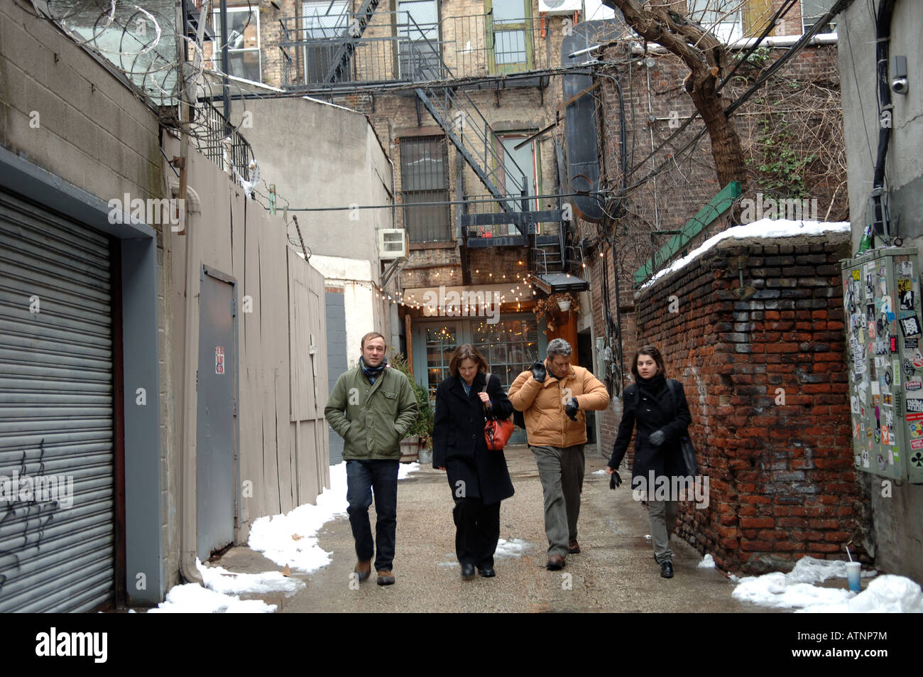 Freeman Alley eine versteckte Gasse in der Lower East Side von New York City Stockfoto