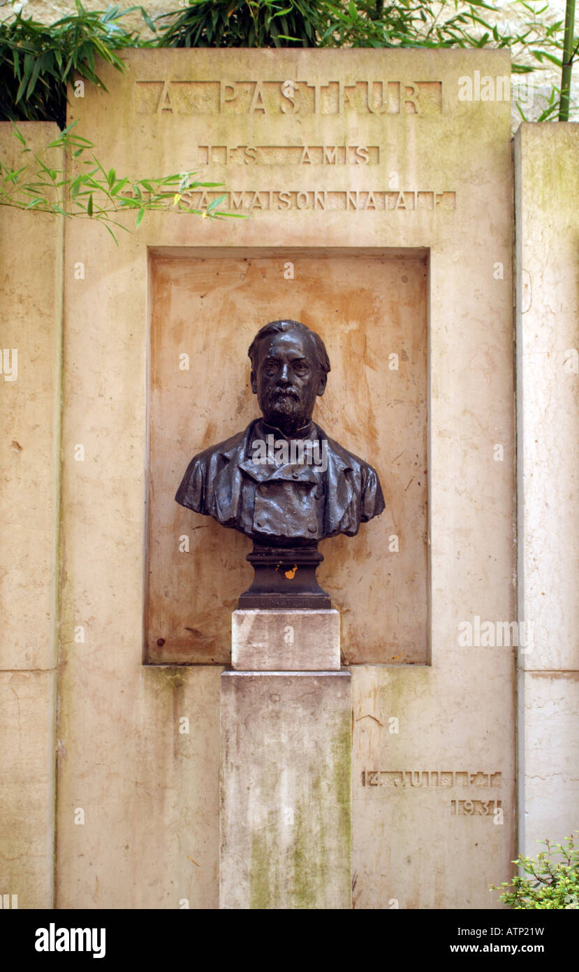 Büste von Louis Pasteur in Dole Frankreich Europa seinen Geburtsort im Jahre 1822 Stockfoto