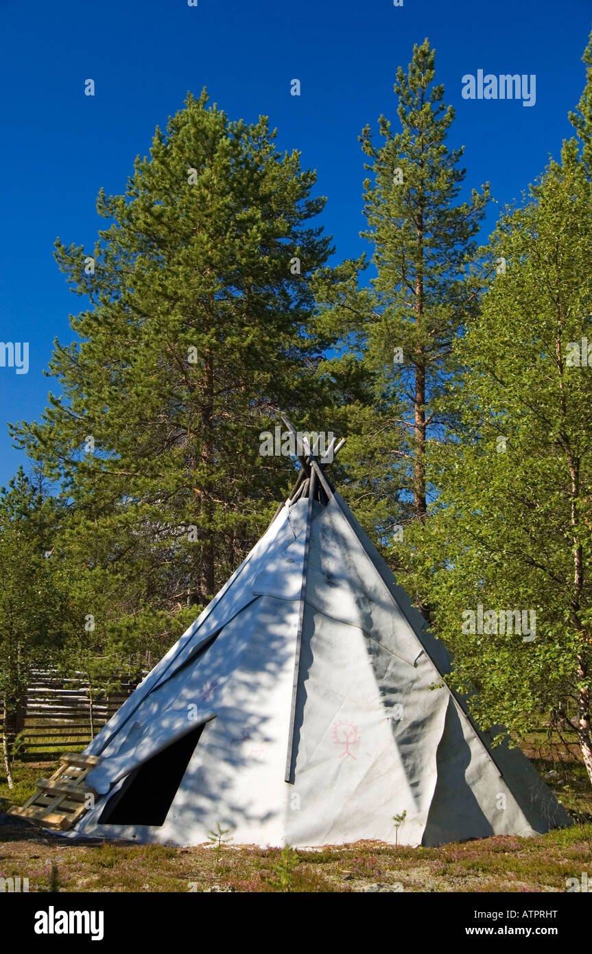 Sami-Zelt / Lappland Stockfoto