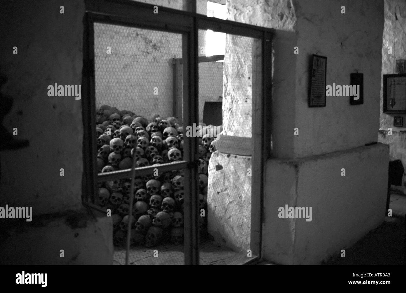 Käfig der Schädel der Toten Mönche des Klosters von St. Catherines Ägypten Stockfoto
