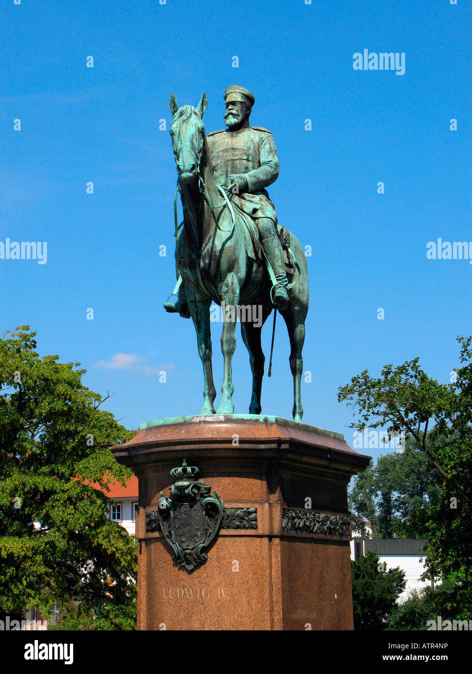 Reiterstandbild / Darmstadt Stockfoto