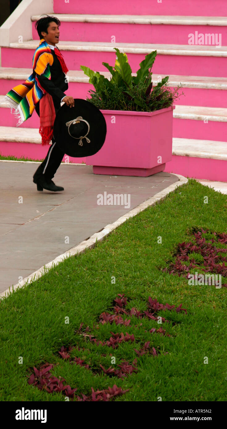 Eine mexikanische Tänzer tanzen in Costa Maya, Mexiko. Stockfoto