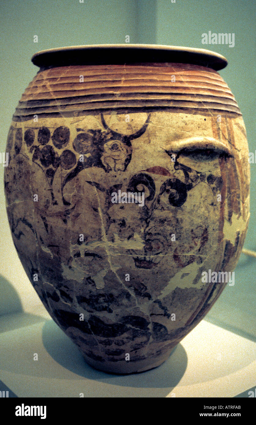 Griechenland Kykladen Santorini eine minoische Amphore im Museum für prähistorische thira Stockfoto
