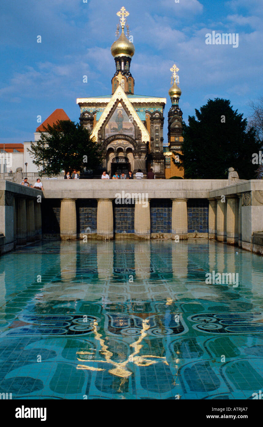 Russische Kapelle / Mathildenhöhe Stockfoto