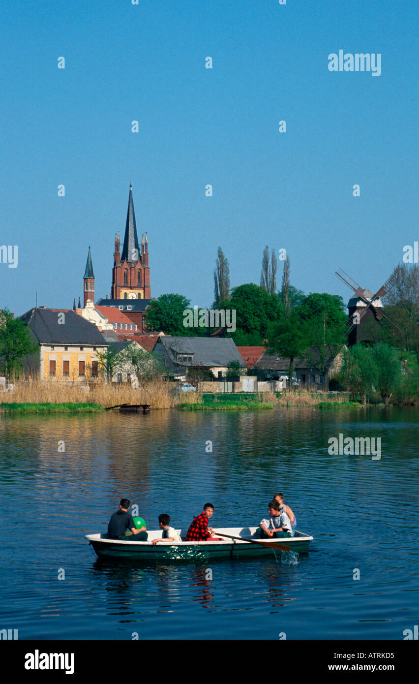 Ruderboot / Werder an der Havel Stockfoto