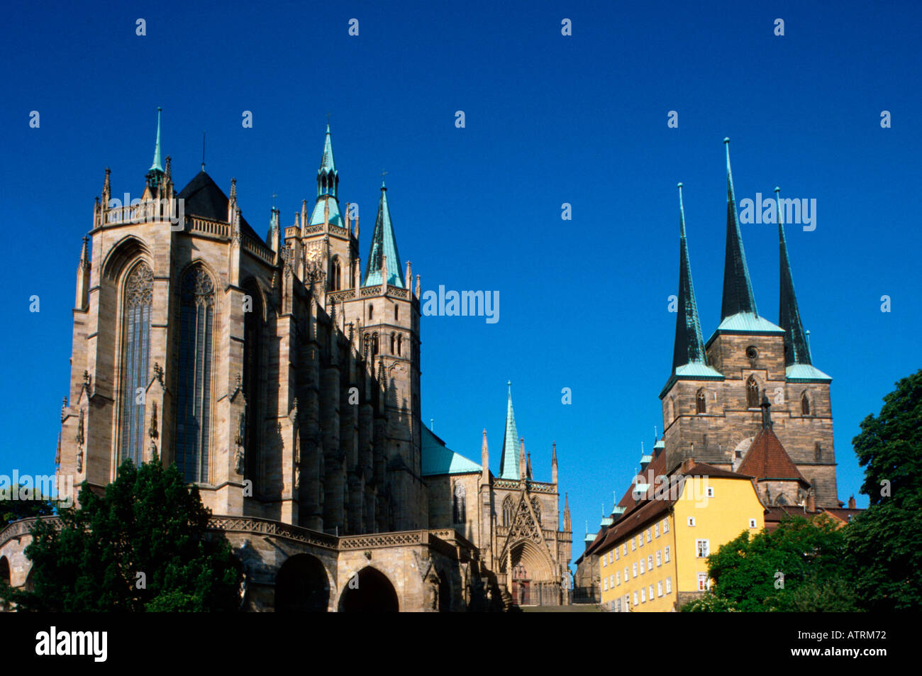 Kathedrale und die Kirche / Erfurt Stockfoto