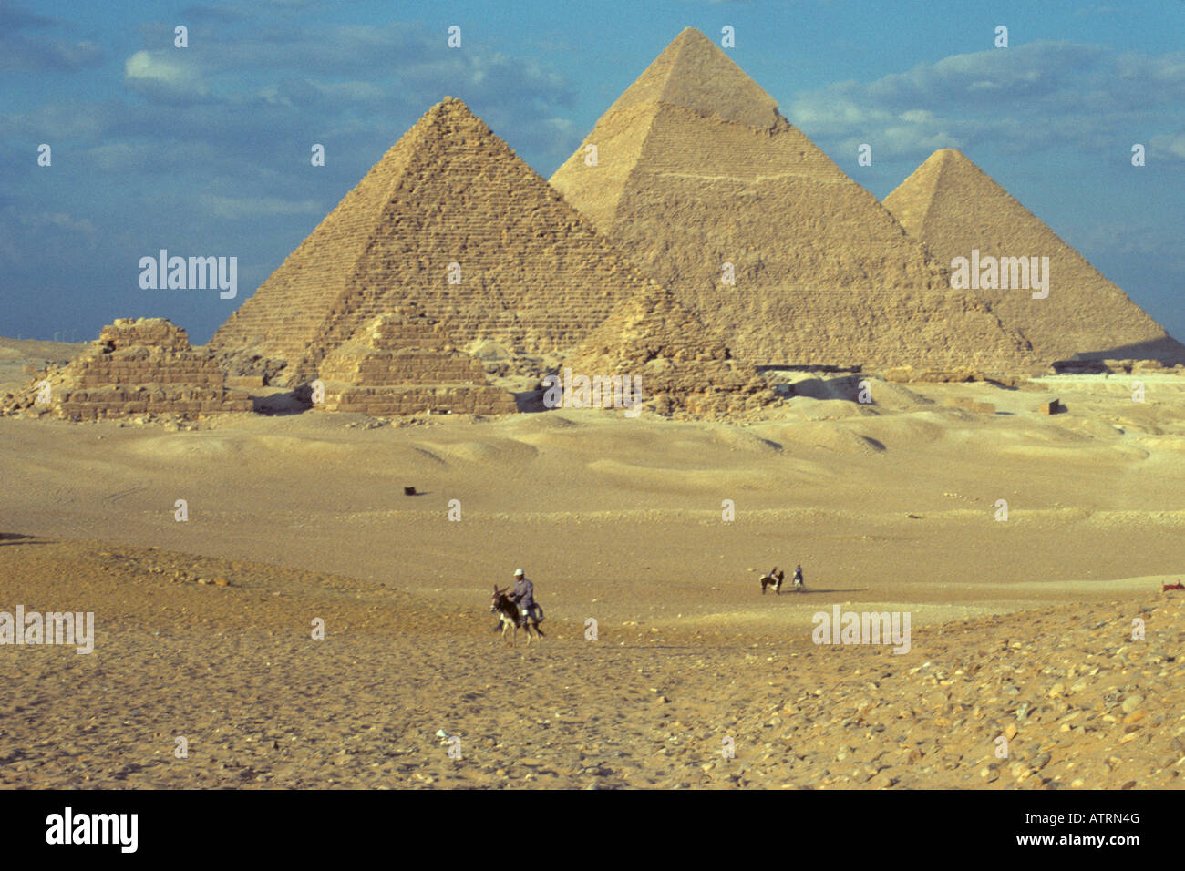 Pyramidenanlage Giza, Gizeh, Ägypten. Stockfoto