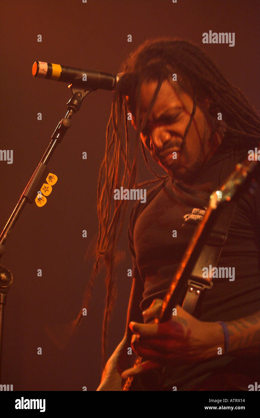 Derrick Green von Heavy-Metal-Band Sepultura Stockfoto