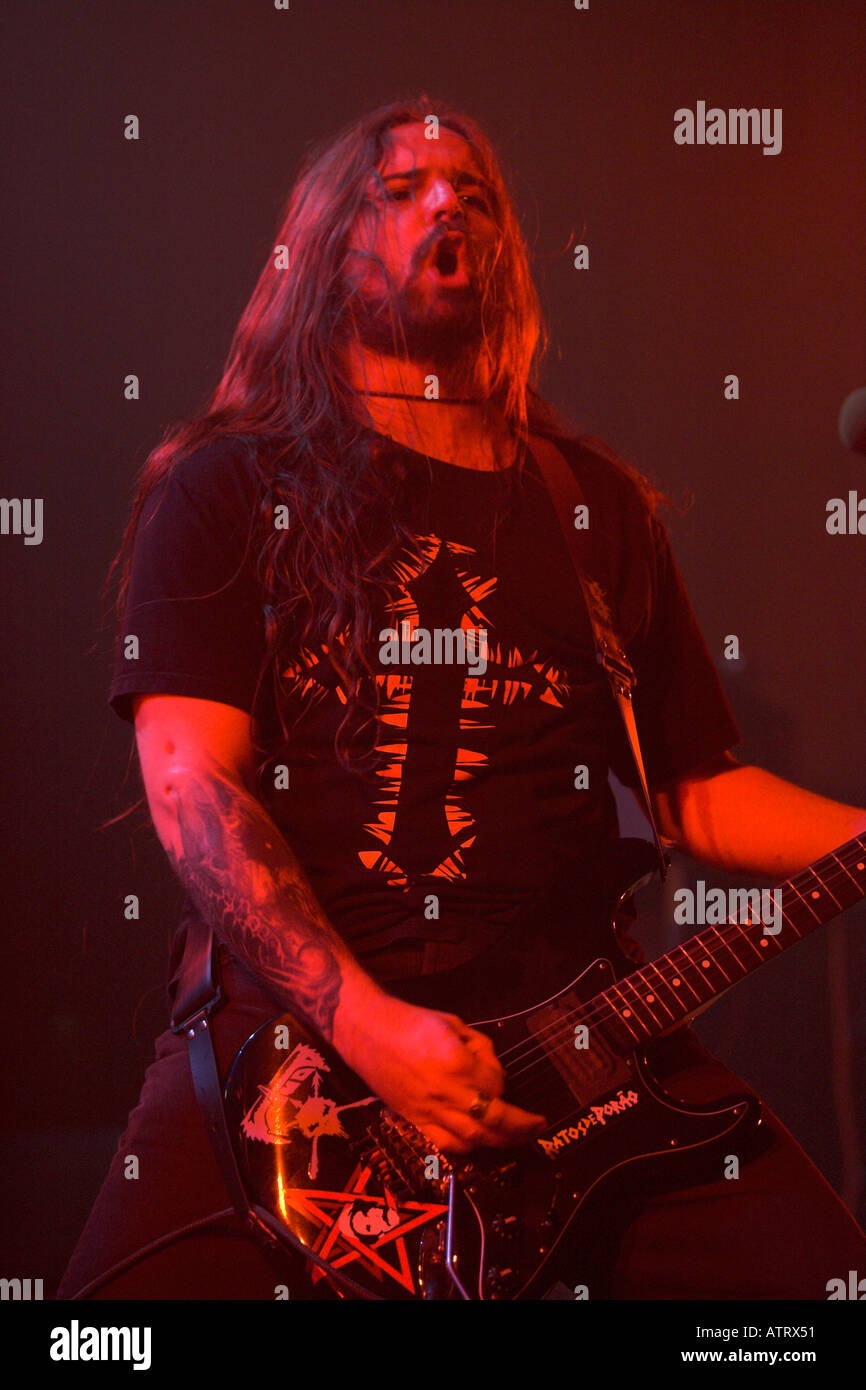 Andreas Kisser von Heavy-Metal-Band Sepultura Stockfoto