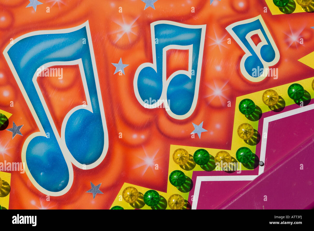 Bemalten Musiknoten auf einem Jahrmarkt in den Vereinigten Staaten Stockfoto