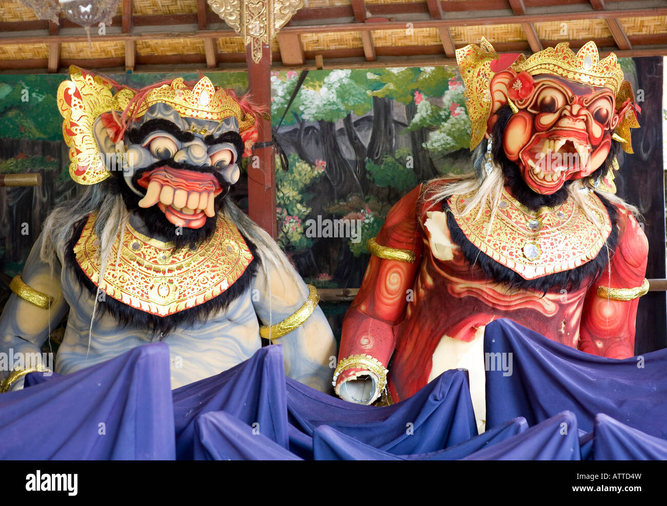 Barong Festival Statuen königlichen Ort Ubud Bali Indonesien Stockfoto