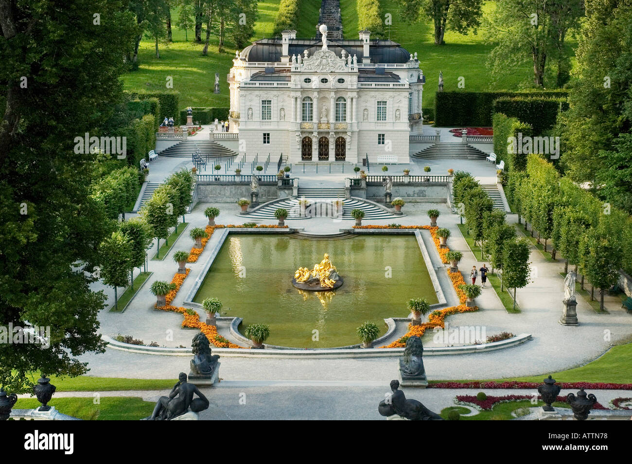 SCHLOSS LINDERHOF, BAYERN, DEUTSCHLAND Stockfoto